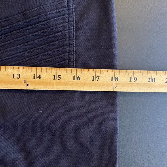 Prana "Brenna" Black Twill Moto Pants, Skinny Leg, Mid-Rise, Size 12 - Picture 10 of 10